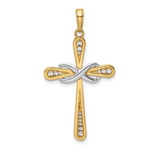 14k Two-Tone Cross Pendant