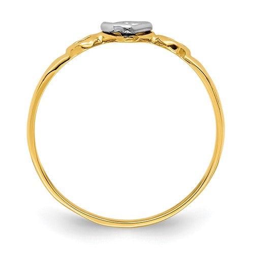 14k Two-Tone Heart Ring