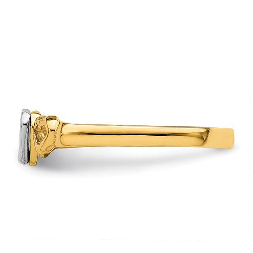 14k Two-Tone Heart Ring