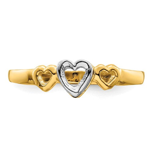 14k Two-Tone Heart Ring