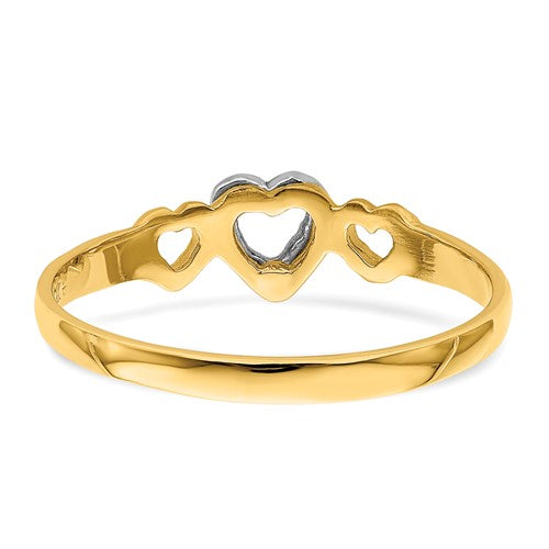 14k Two-Tone Heart Ring