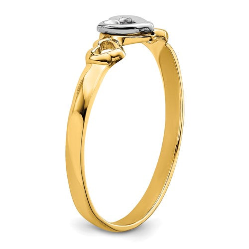 14k Two-Tone Heart Ring