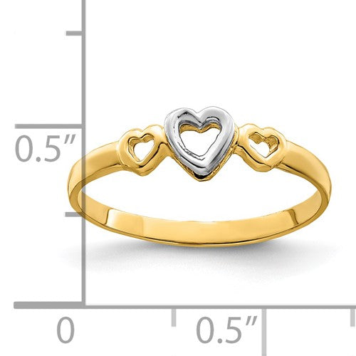 14k Two-Tone Heart Ring
