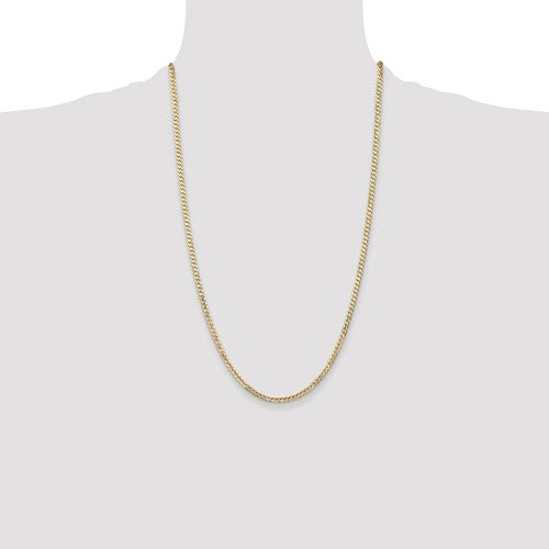 14k Open Concave Curb Link Chain - 3.00 mm