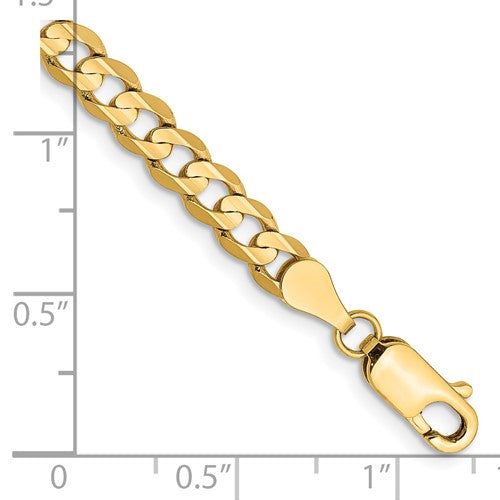 14k Open Concave Curb Link Bracelet 4.50mm