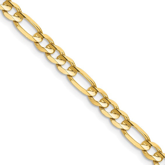 14k Concave Open Figaro Link Chain 4.70 mm