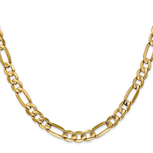 14k Concave Open Figaro Link Chain 6.00 mm