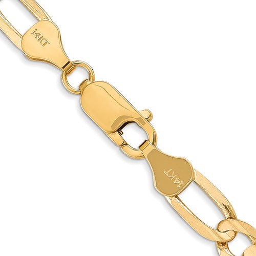 14k Concave Open Figaro Link Chain 6.00 mm