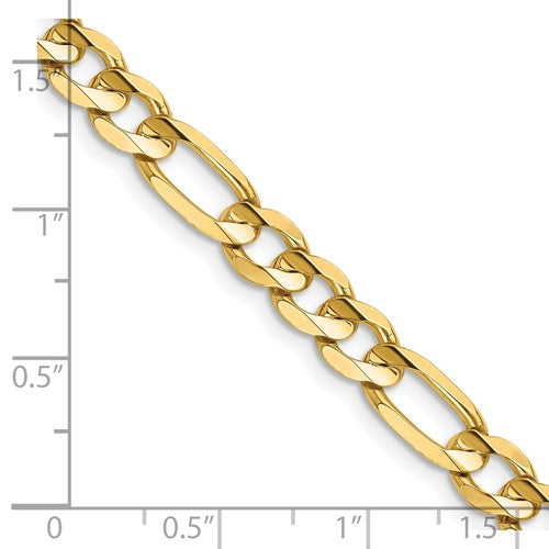 14k Concave Open Figaro Link Chain 6.00 mm