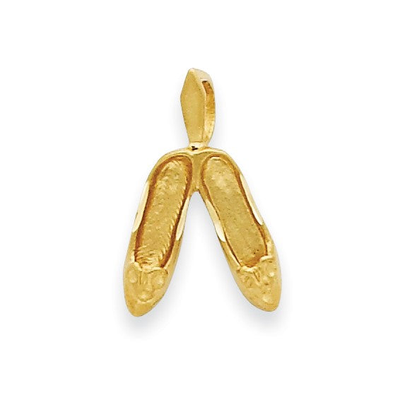 14k Yellow 3-Dimensional Ballet Slippers Charm