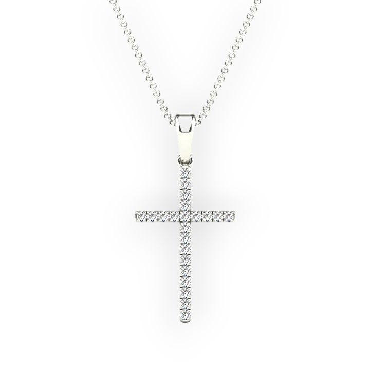 14k Diamond Cross Pendant