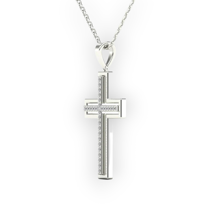 14k Diamond Cross Pendant