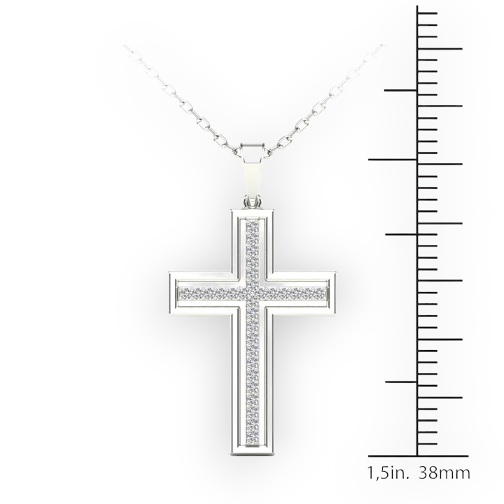 14k Diamond Cross Pendant