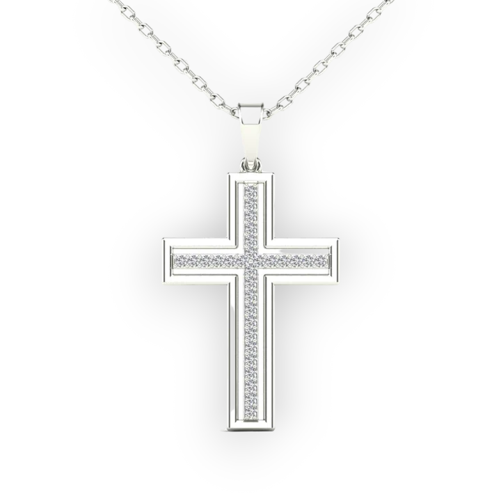 14k Diamond Cross Pendant