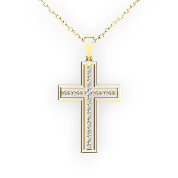 14k Diamond Cross Pendant