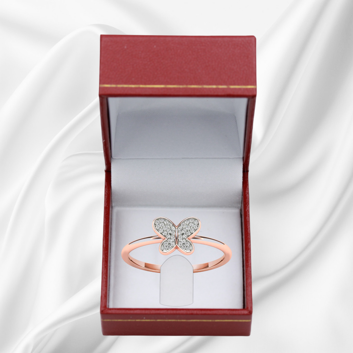 14k Diamond Butterfly Rings