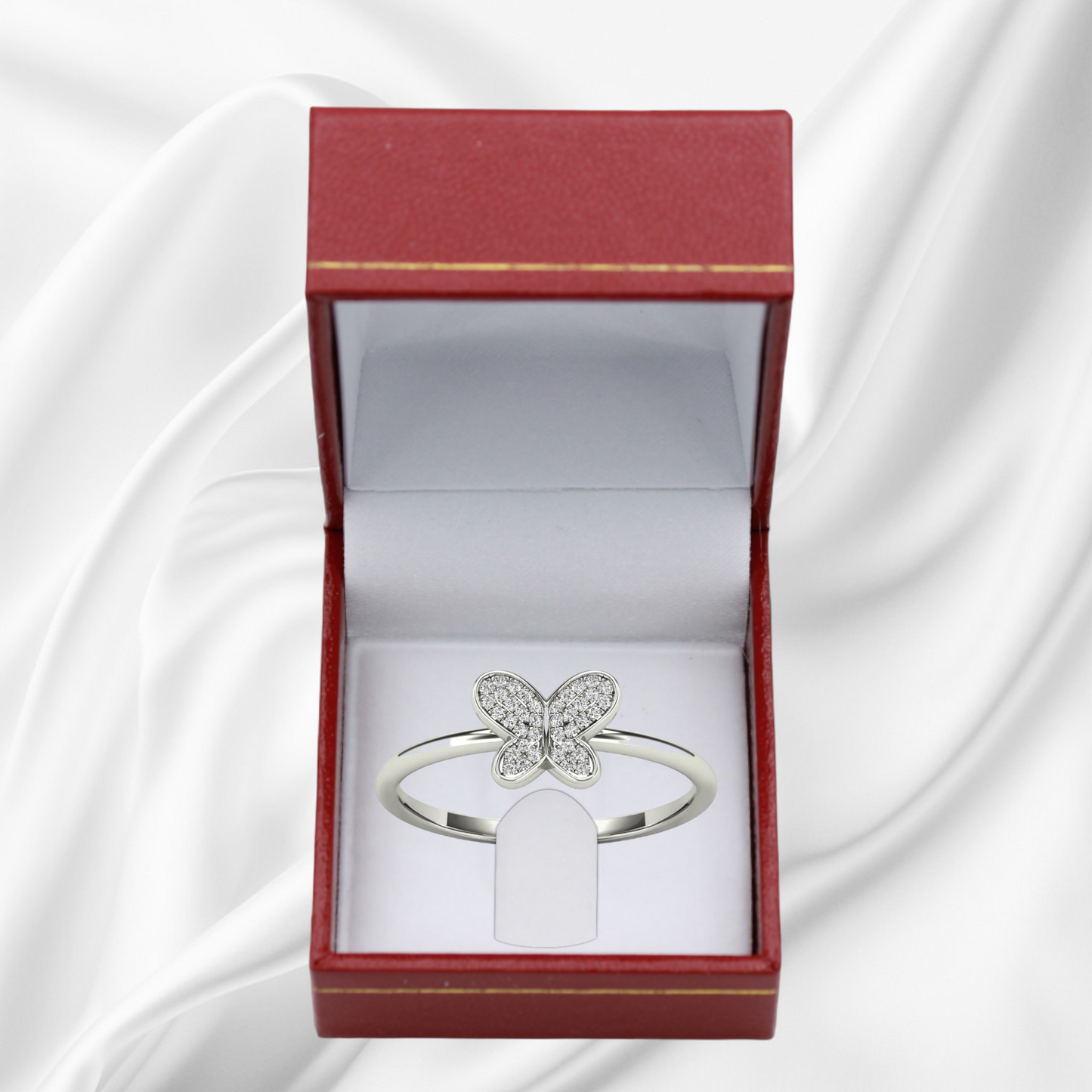14k Diamond Butterfly Rings