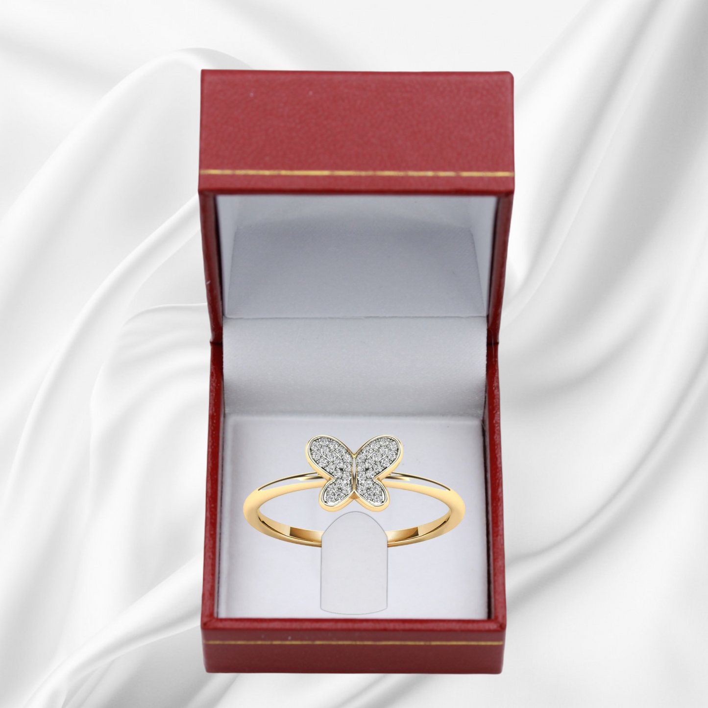 14k Diamond Butterfly Rings