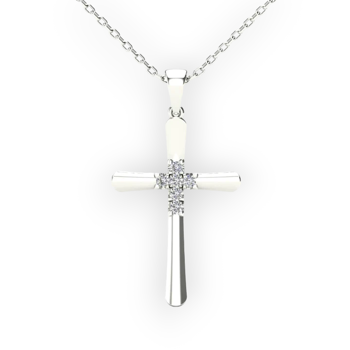 14k Diamond Cross Pendant - 0.10ct TDW