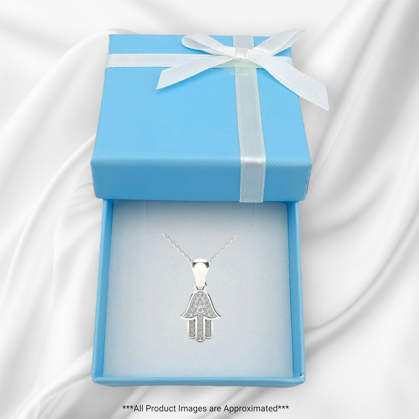 14k Diamond Hamsa Pendant