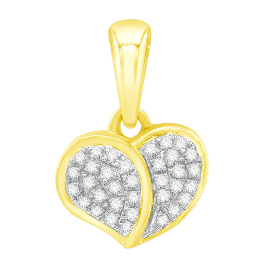 14k Gold Diamond Heart Pendant - 0.11ct TDW