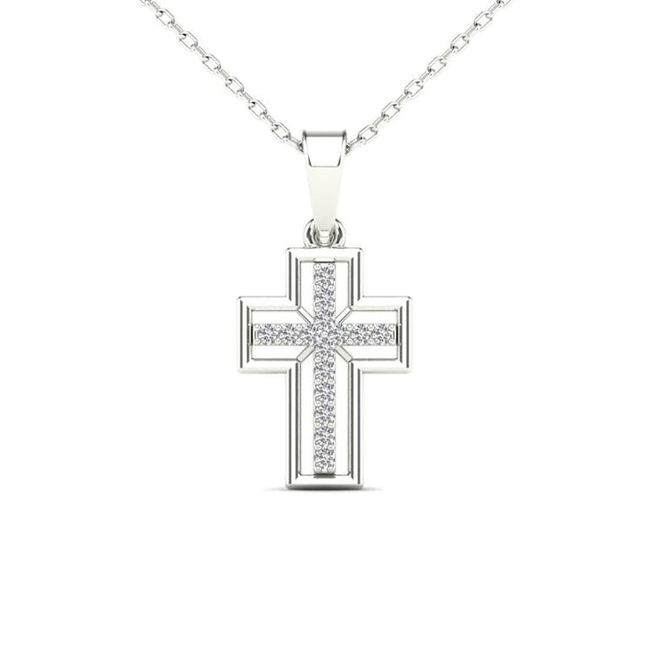 14k Diamond Cross Pendant
