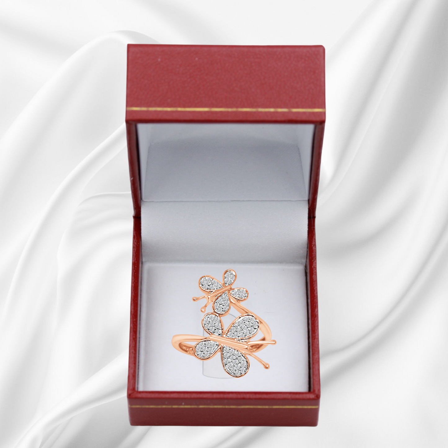 14k Diamond Butterfly Rings