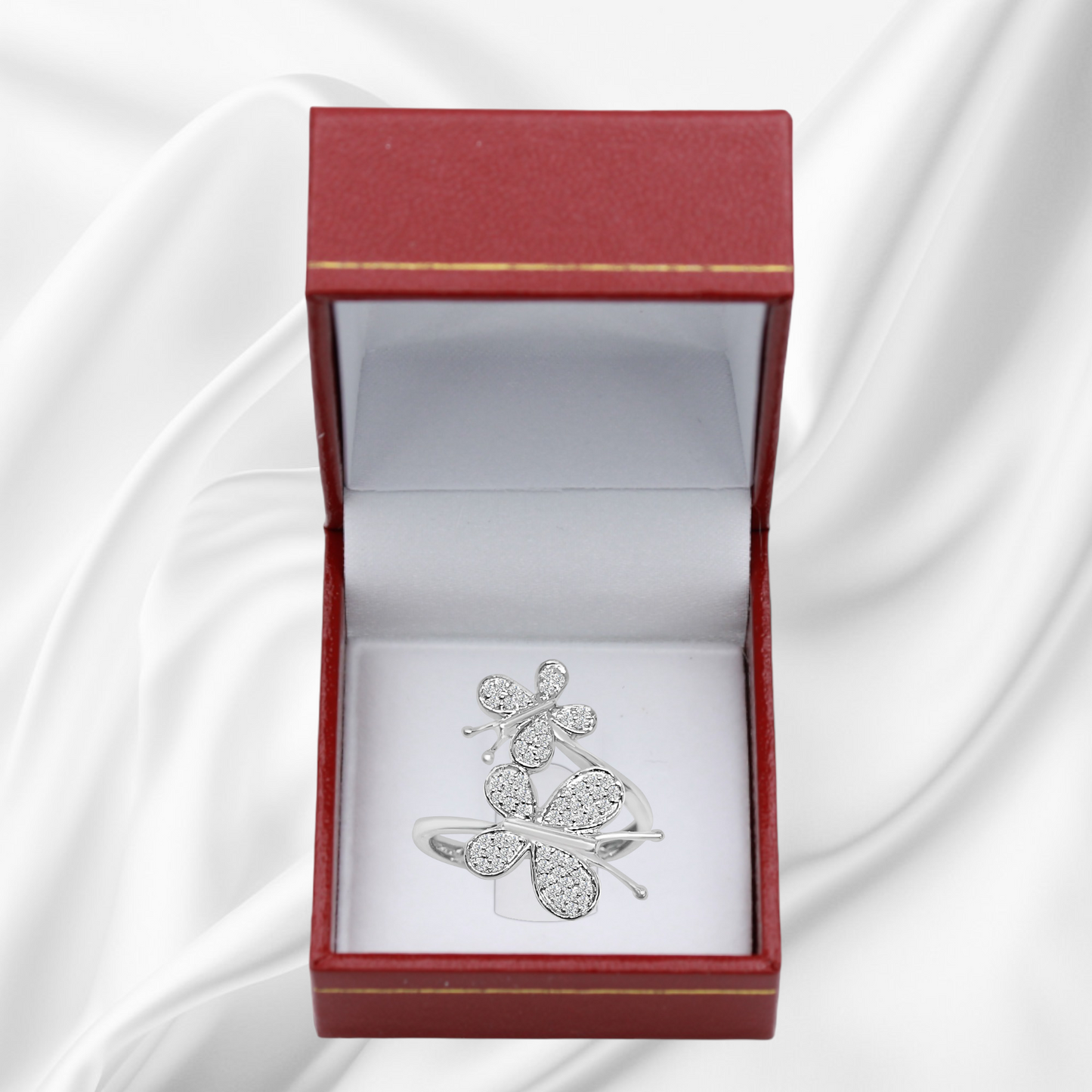14k Diamond Butterfly Rings