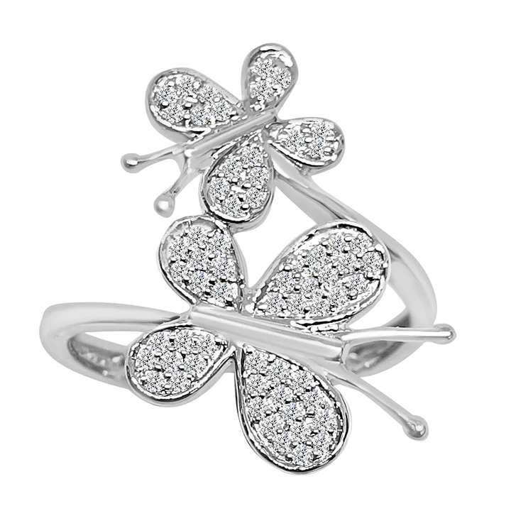 14k Diamond Butterfly Rings