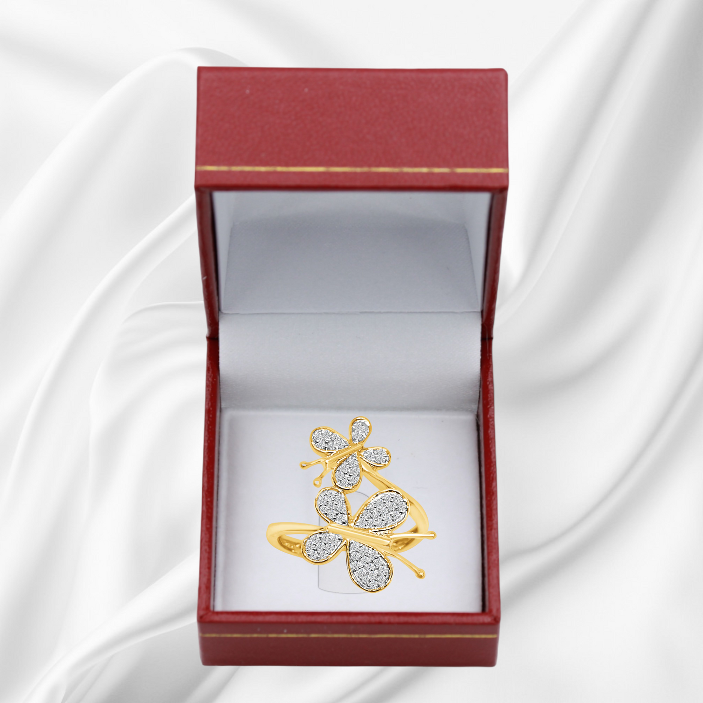 14k Diamond Butterfly Rings