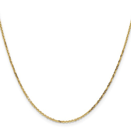 14k Diamond-Cut Round Open Link Cable Chain 1.40 mm