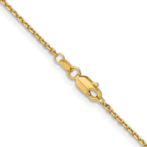 14k Diamond-Cut Round Open Link Cable Chain 1.40 mm