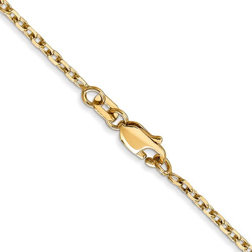 14k Diamond-Cut Round Open Link Cable Chain 1.80 mm