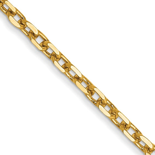 14k Diamond-Cut Round Open Link Cable Chain 1.80 mm