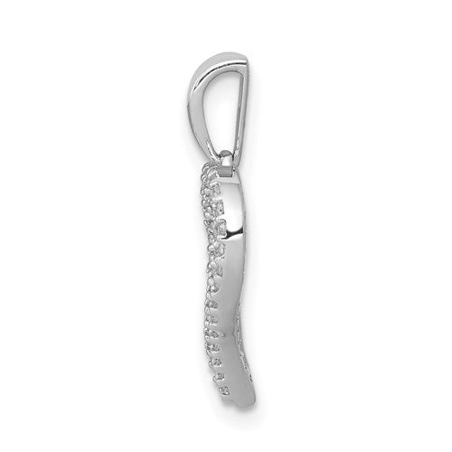 14k White Gold Diamond Heart Charm - 0.25 ct. TDW