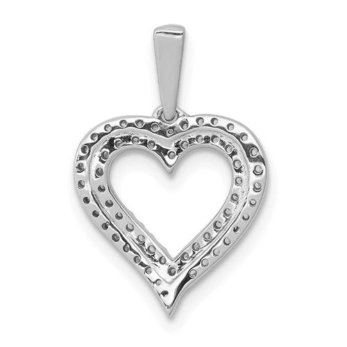 14k White Gold Diamond Heart Charm - 0.25 ct. TDW
