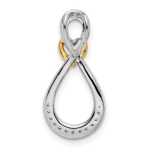 14k Two-tone Diamond Infinity with Heart Chain Slide 0.05 ct. TDW