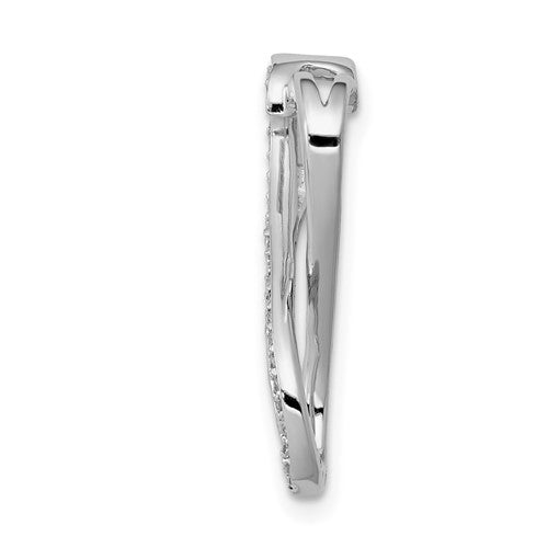 14k White Diamond Infinity Heart Slide Pendant