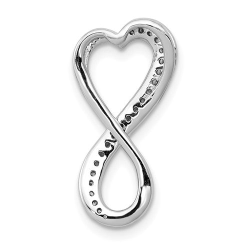 14k White Diamond Infinity Heart Slide Pendant