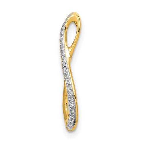 14k Two-Tone Diamond Infinity Pendant