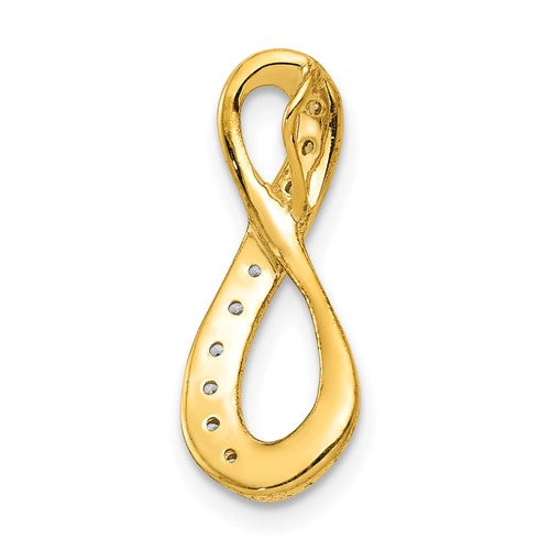14k Two-Tone Diamond Infinity Pendant