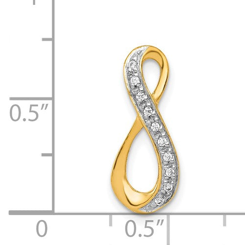 14k Two-Tone Diamond Infinity Pendant