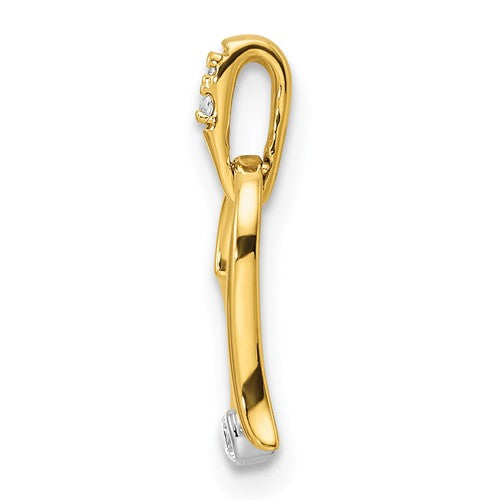 14k Two-tone Diamond Heart Pendant