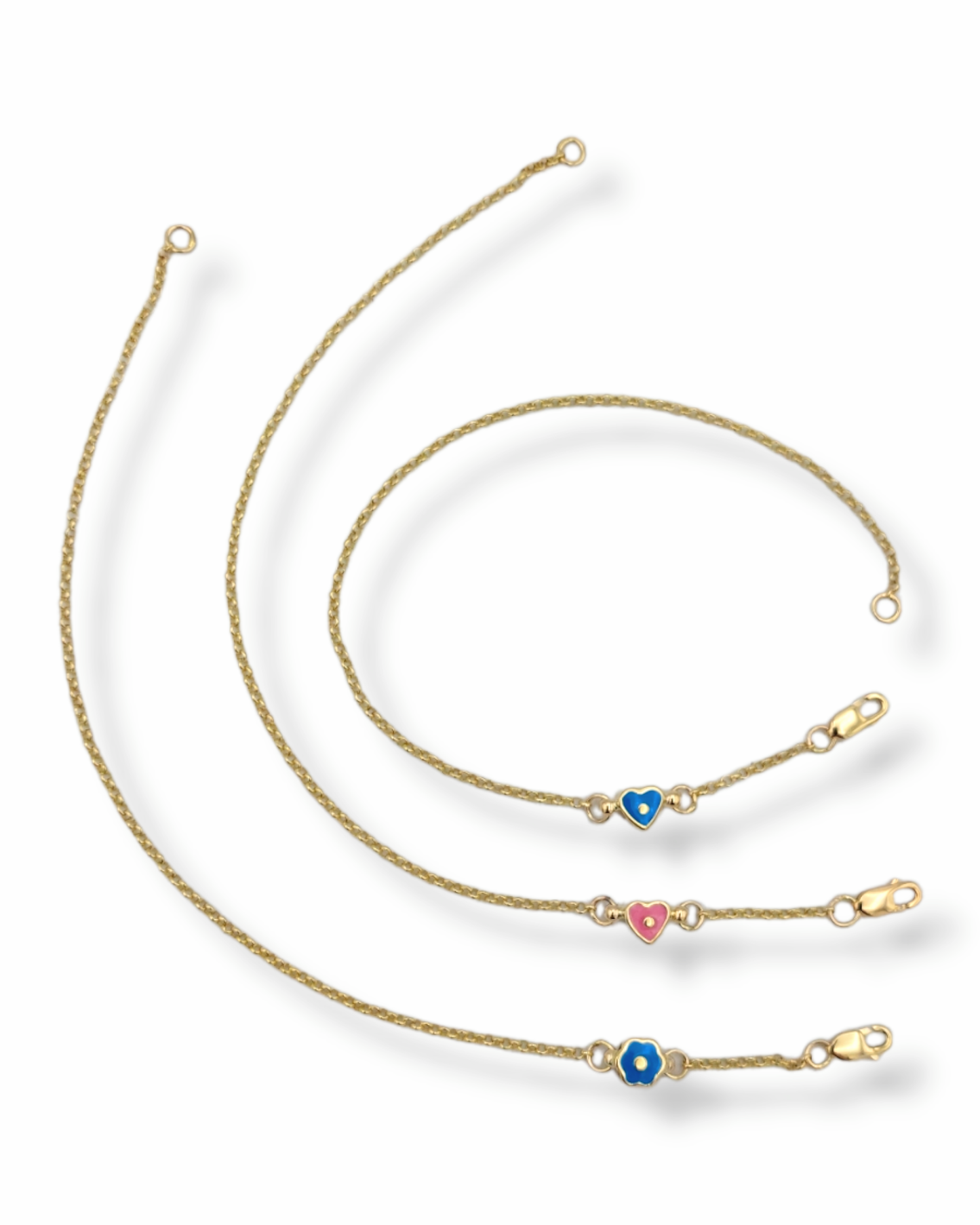 14k Stackable Enameled Charm Bracelets - Only 3 Left in Stock