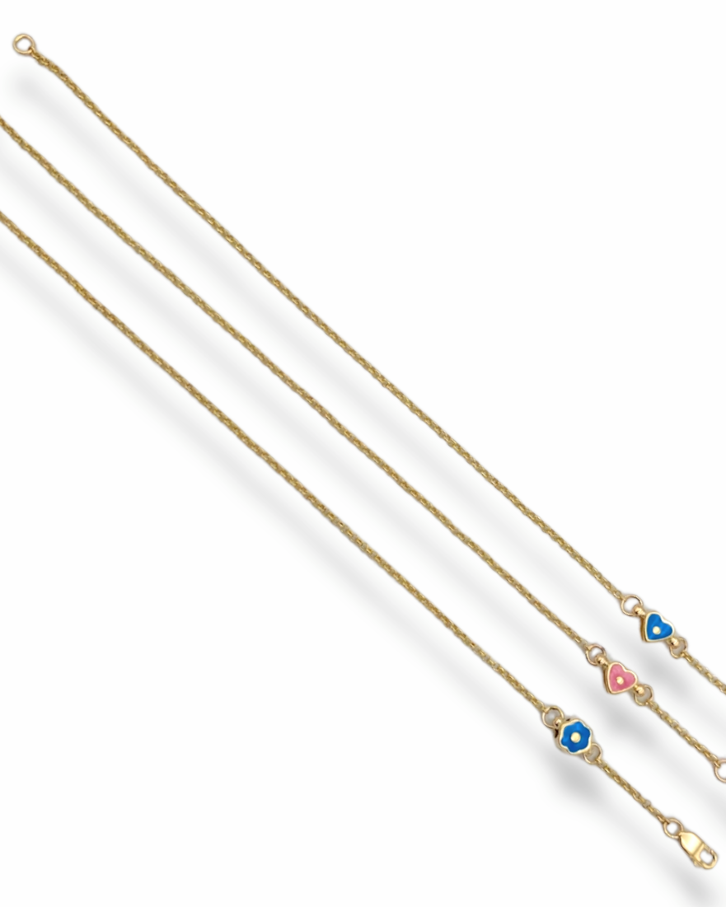 14k Stackable Enameled Charm Bracelets - Only 3 Left in Stock