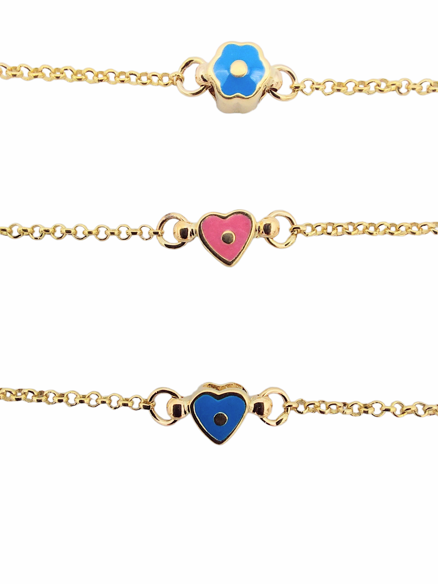 14k Stackable Enameled Charm Bracelets - Only 3 Left in Stock