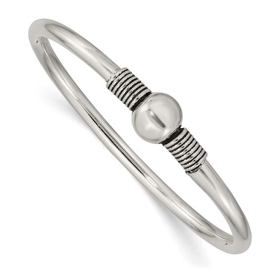 Sterling Silver Children's Flex Open Ball Bangle Bracelet