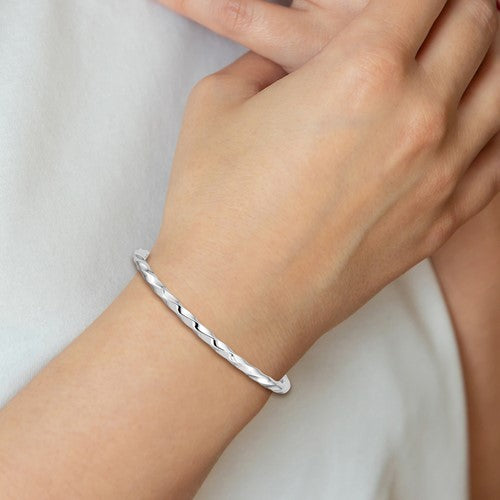 Sterling Silver Children's Twisted Slip-On Bangle Bracelet