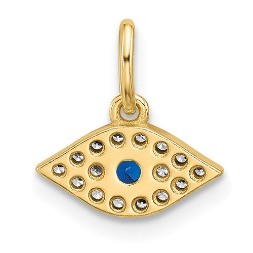 Sterling Silver Gold-Plated CZ Eye Pendant