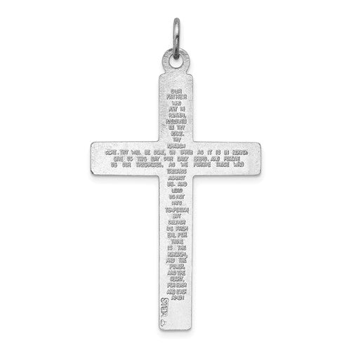 Sterling Silver Cross Pendant with The Lord's Prayer